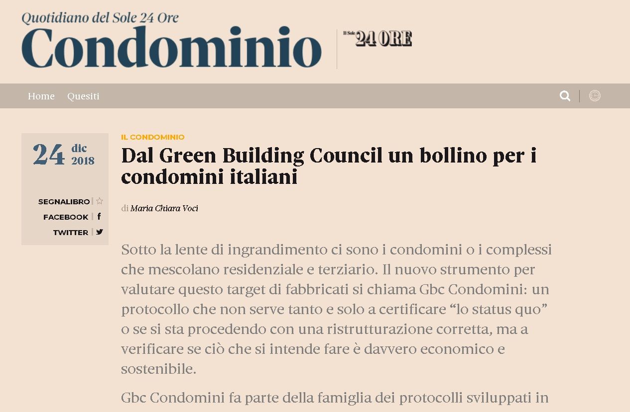 Da Gbc un bollino per i condomini