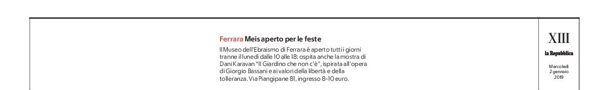 Meis aperto per le feste