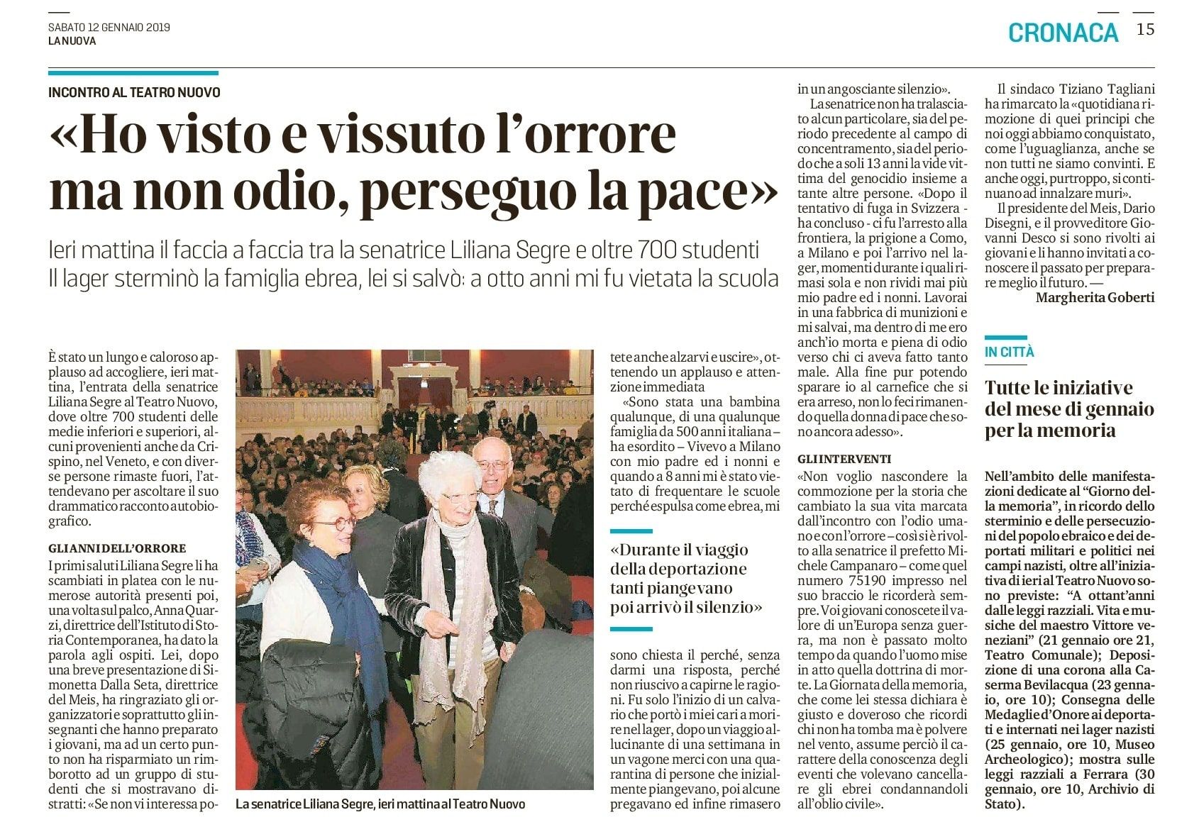 «Ho visto e vissuto l’orrore ma non odio, perseguo la pace»