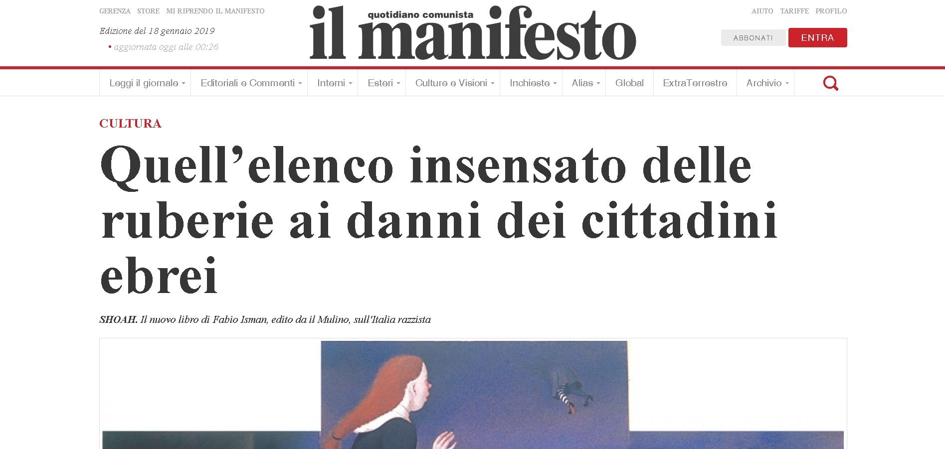 Quell’elenco insensato delle ruberie ai danni dei cittadini ebrei