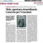 Meis, apertura straordinaria. Concerto per Veneziani