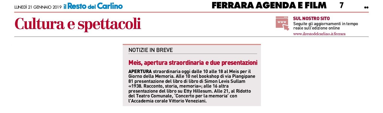 Meis, apertura straordinaria e due presentazioni