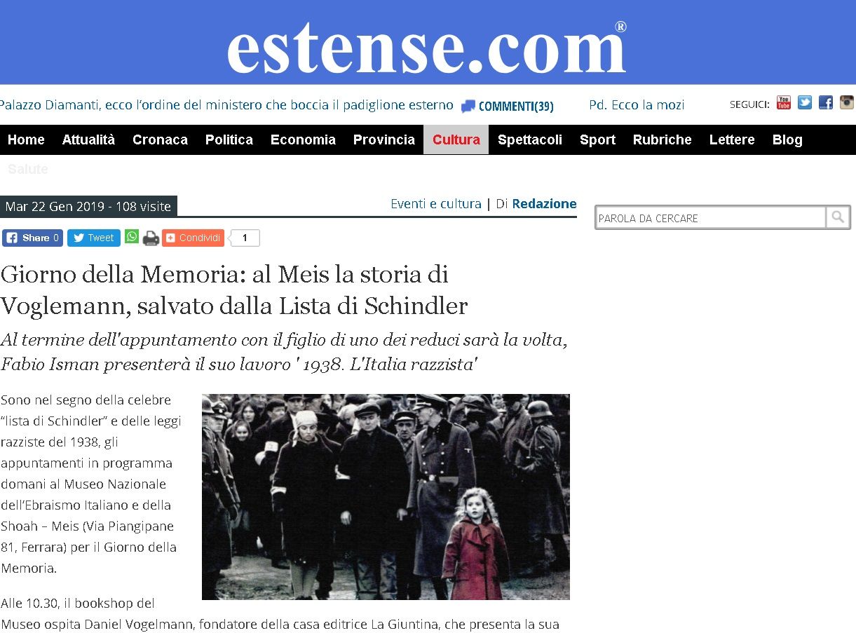 Giorno della Memoria: al Meis la storia di Vogelmann, salvato dalla Lista di Schindler