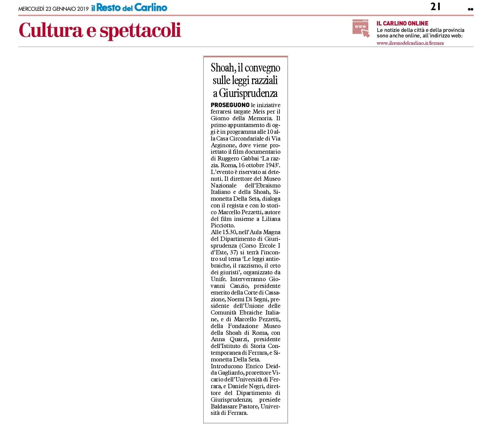 Shoah, il convegno sulle leggi razziali a Giurisprudenza