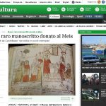 Musei, raro manoscritto donato al Meis