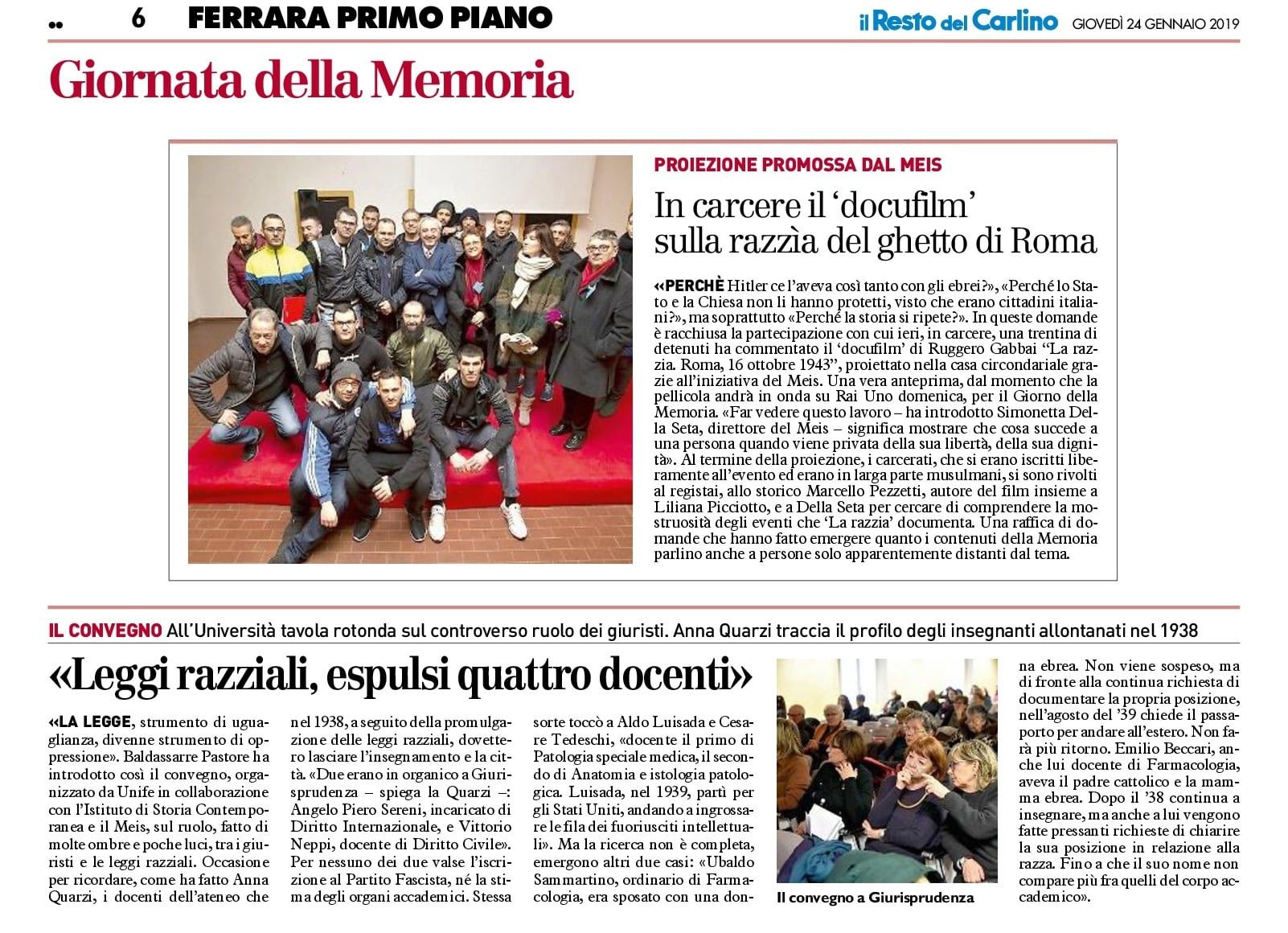 In carcere il ‘docufilm’ sulla razzìa del ghetto di Roma