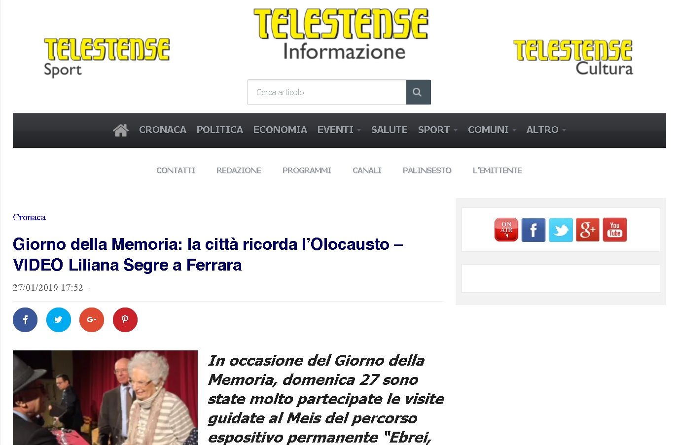 Giorno della Memoria: la città ricorda l’Olocausto