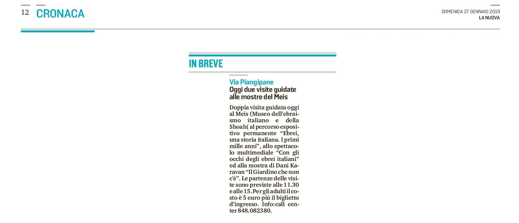 Oggi due visite guidate alle mostre del Meis