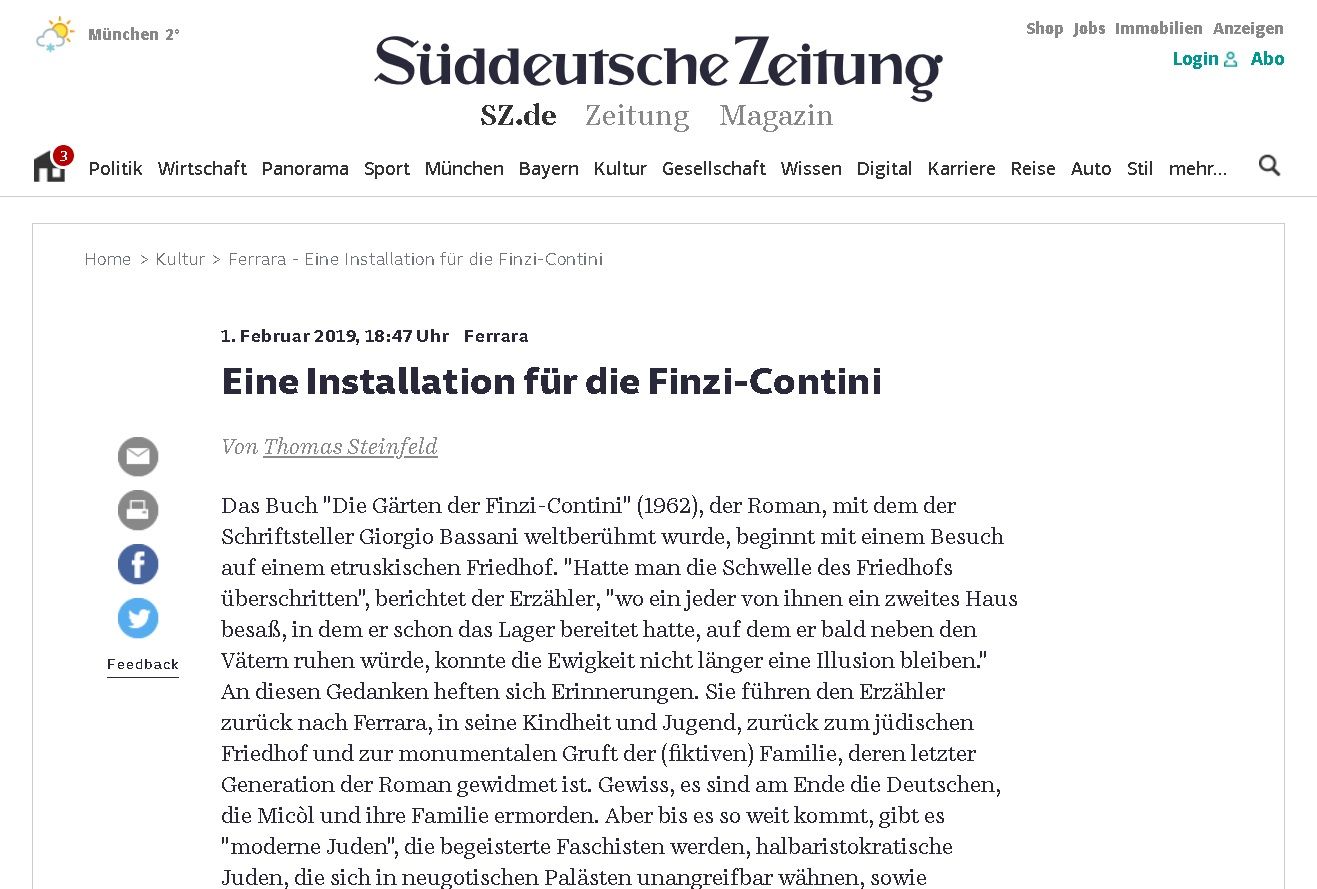 Eine Installation für die Finzi-Contini