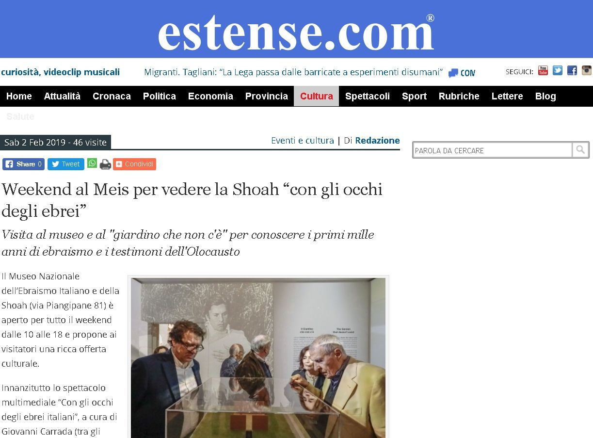 Weekend al Meis per vedere la Shoah “con gli occhi degli ebrei”