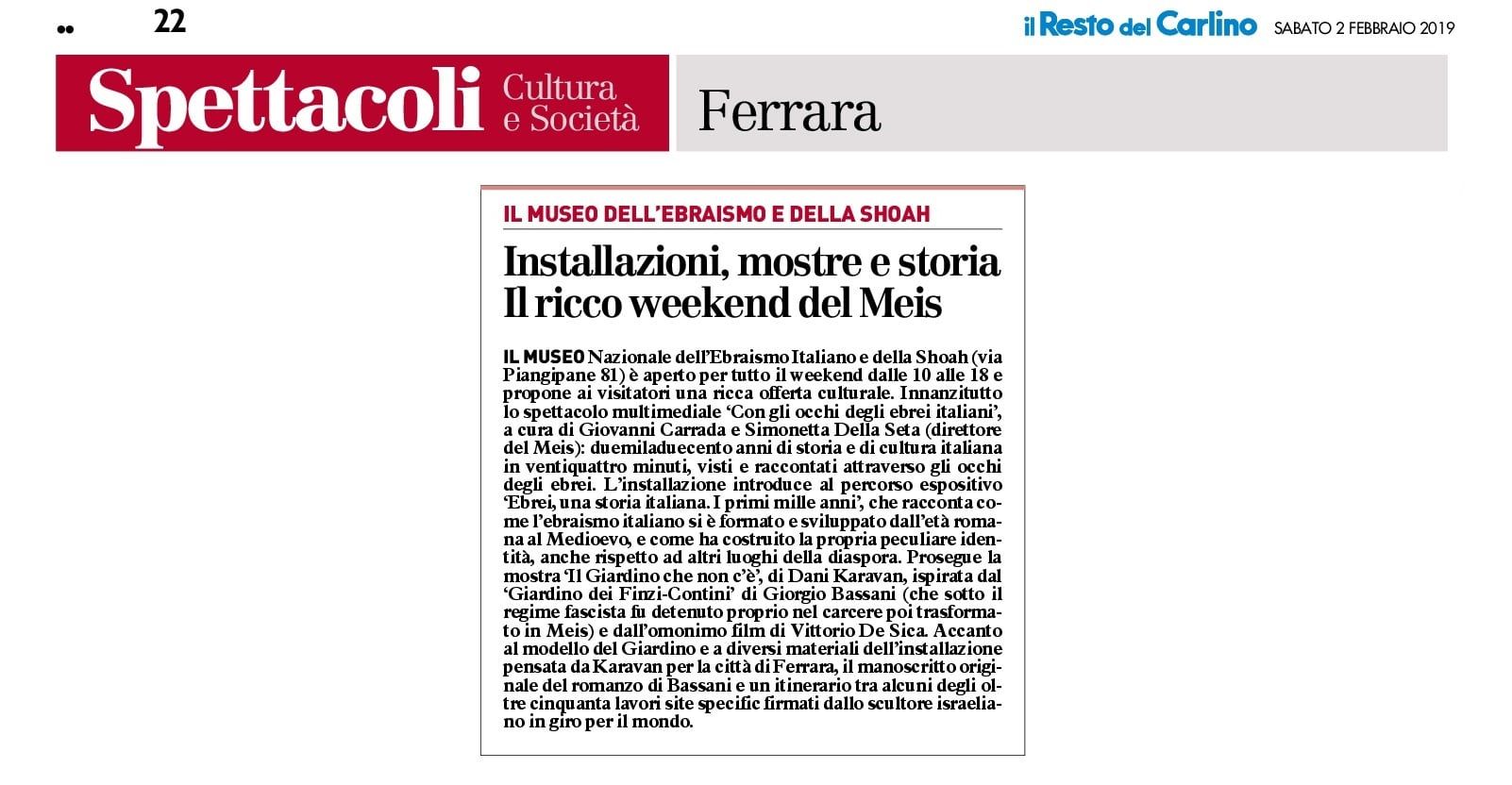 Installazioni, mostre e storia. Il ricco weekend del Meis
