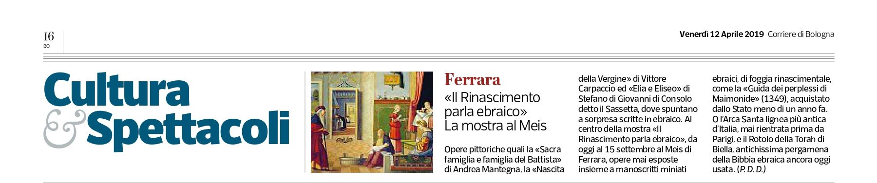 «Il Rinascimento parla ebraico». La mostra al Meis