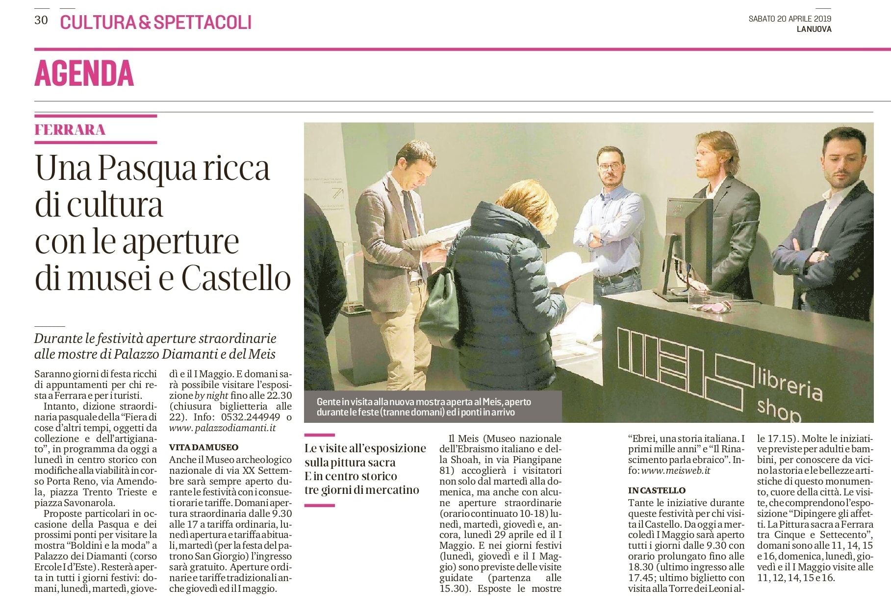 Una Pasqua ricca di cultura con le aperture di musei e Castello