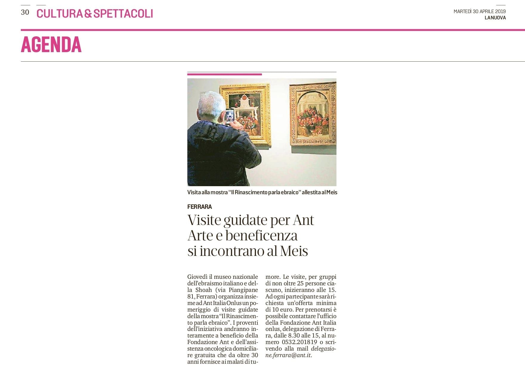 Visite guidate per Ant. Arte e beneficenza si incontrano al Meis