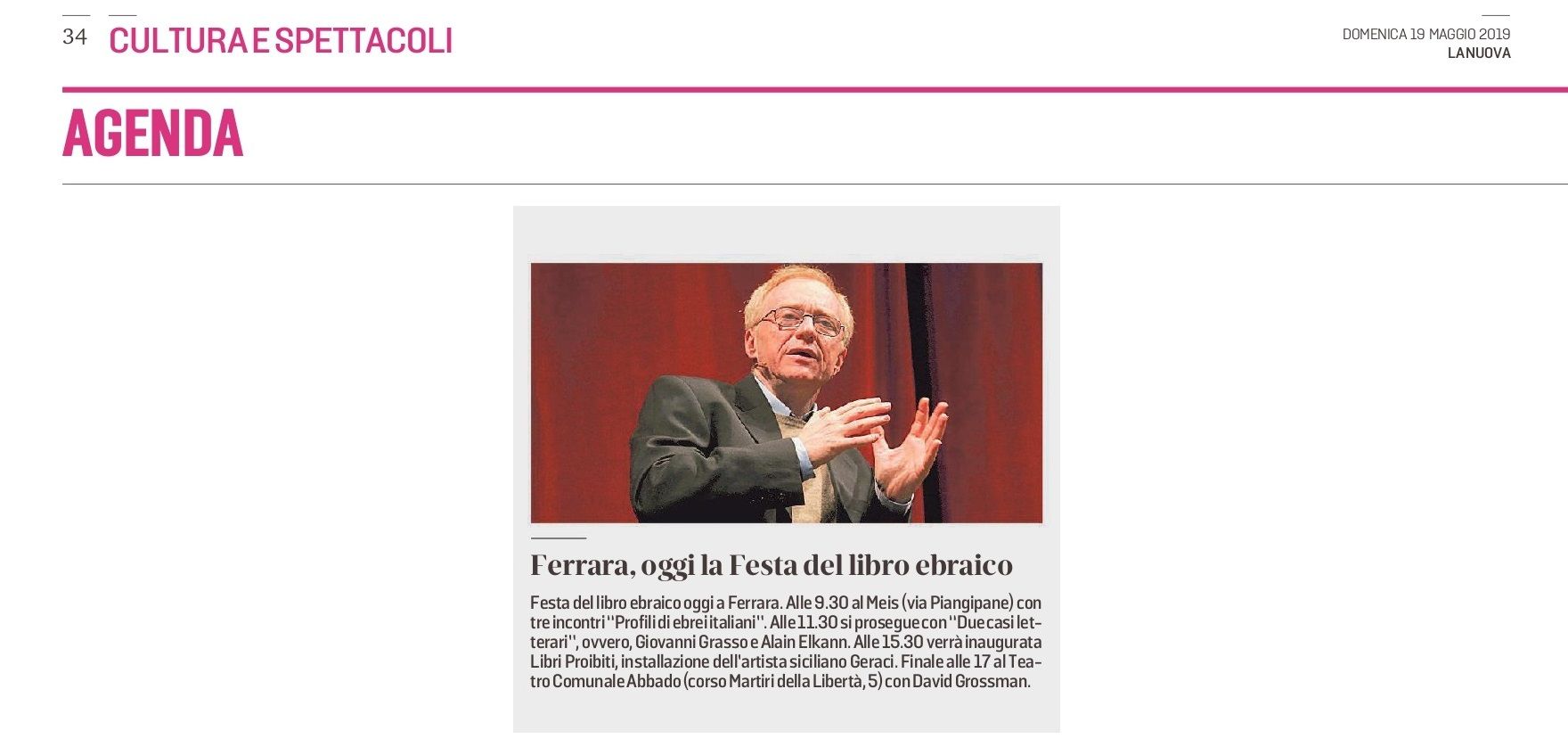 Ferrara, oggi la Festa del libro ebraico