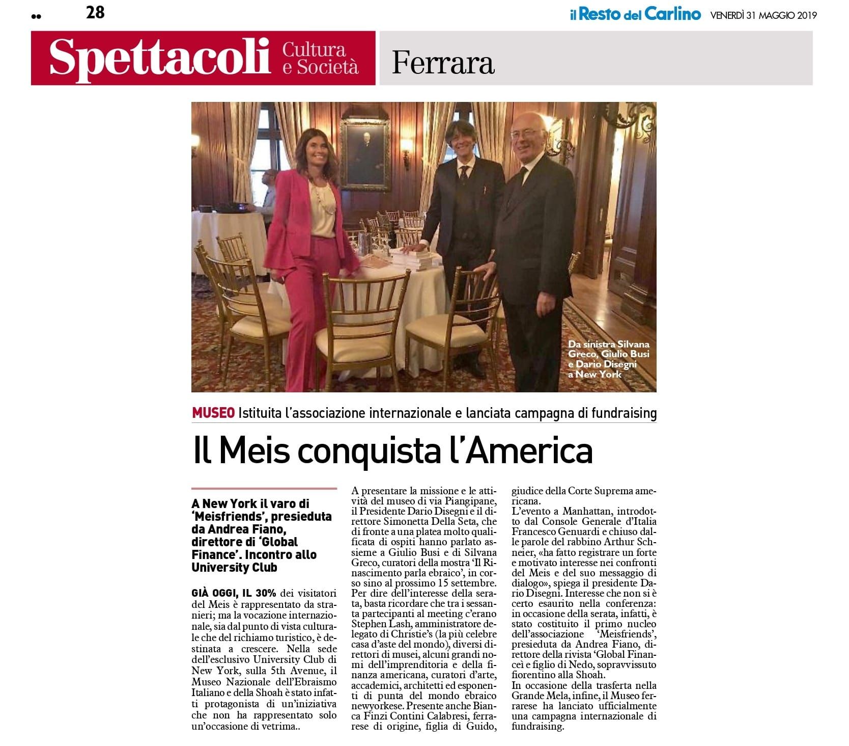 Il Meis conquista l’America