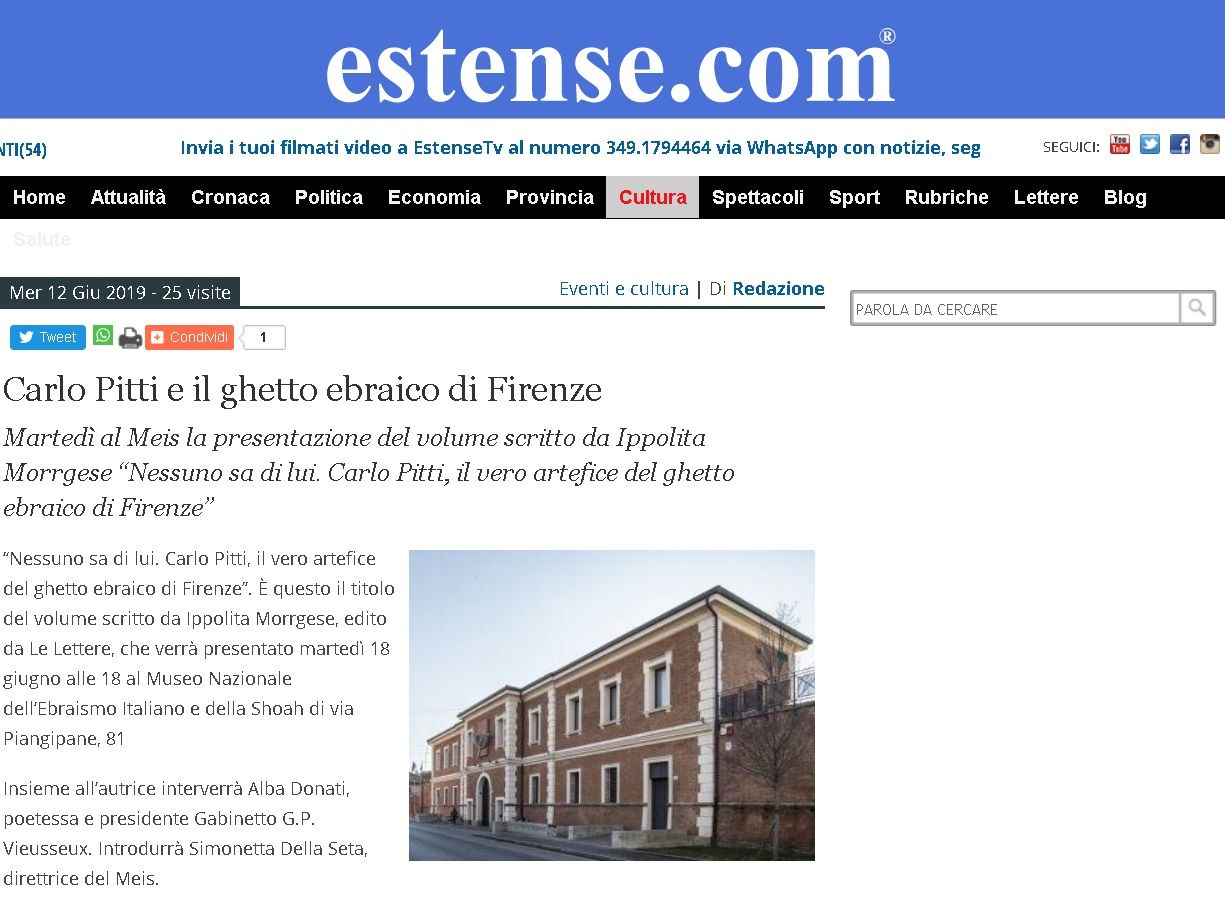 Carlo Pitti e il ghetto ebraico di Firenze