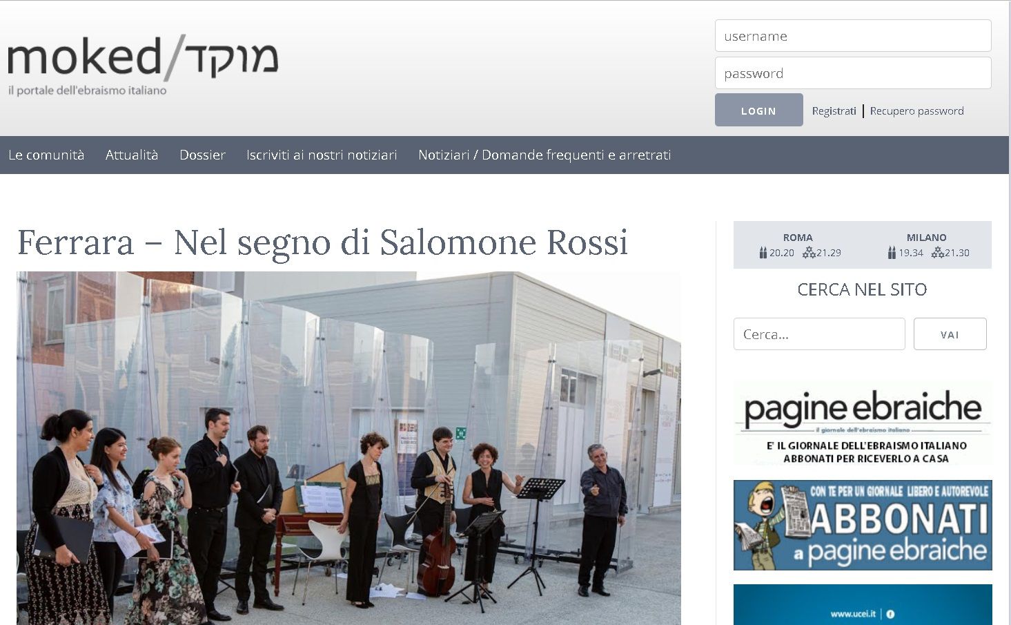 Nel segno di Salomone Rossi