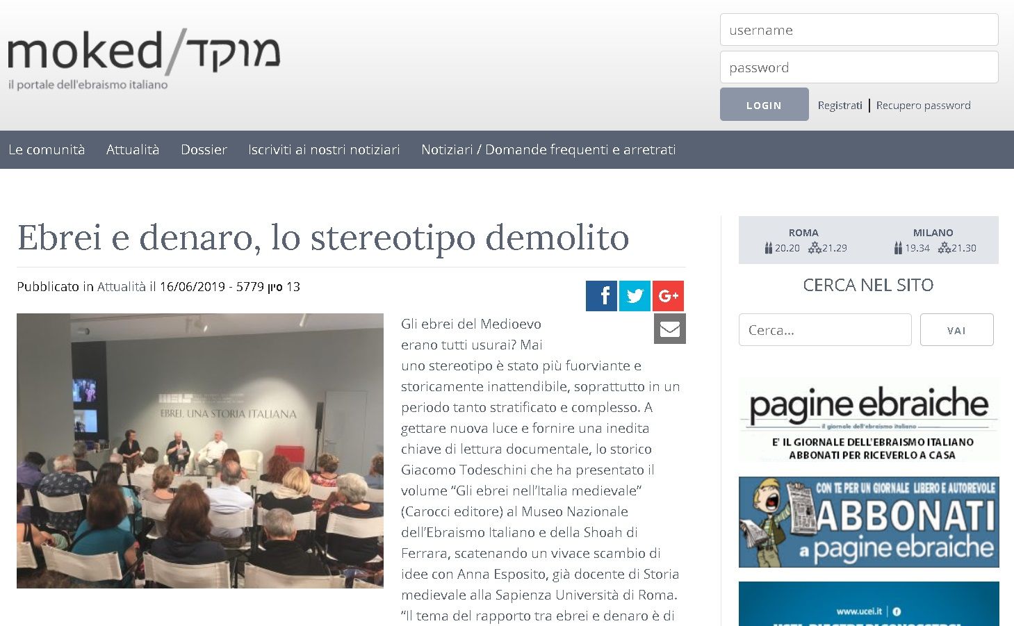 Ebrei e denaro, lo stereotipo demolito