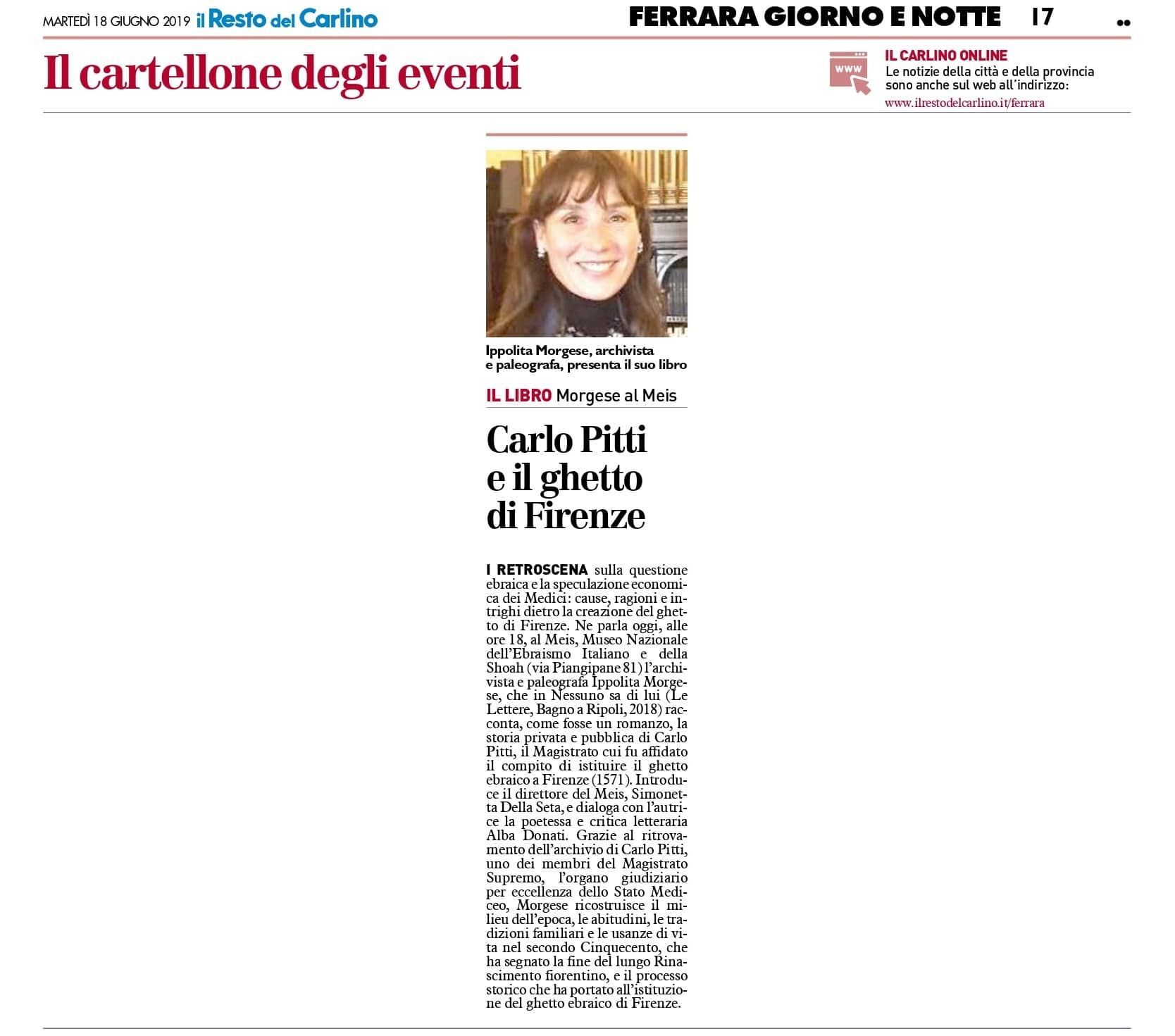 Carlo Pitti e il ghetto di Firenze