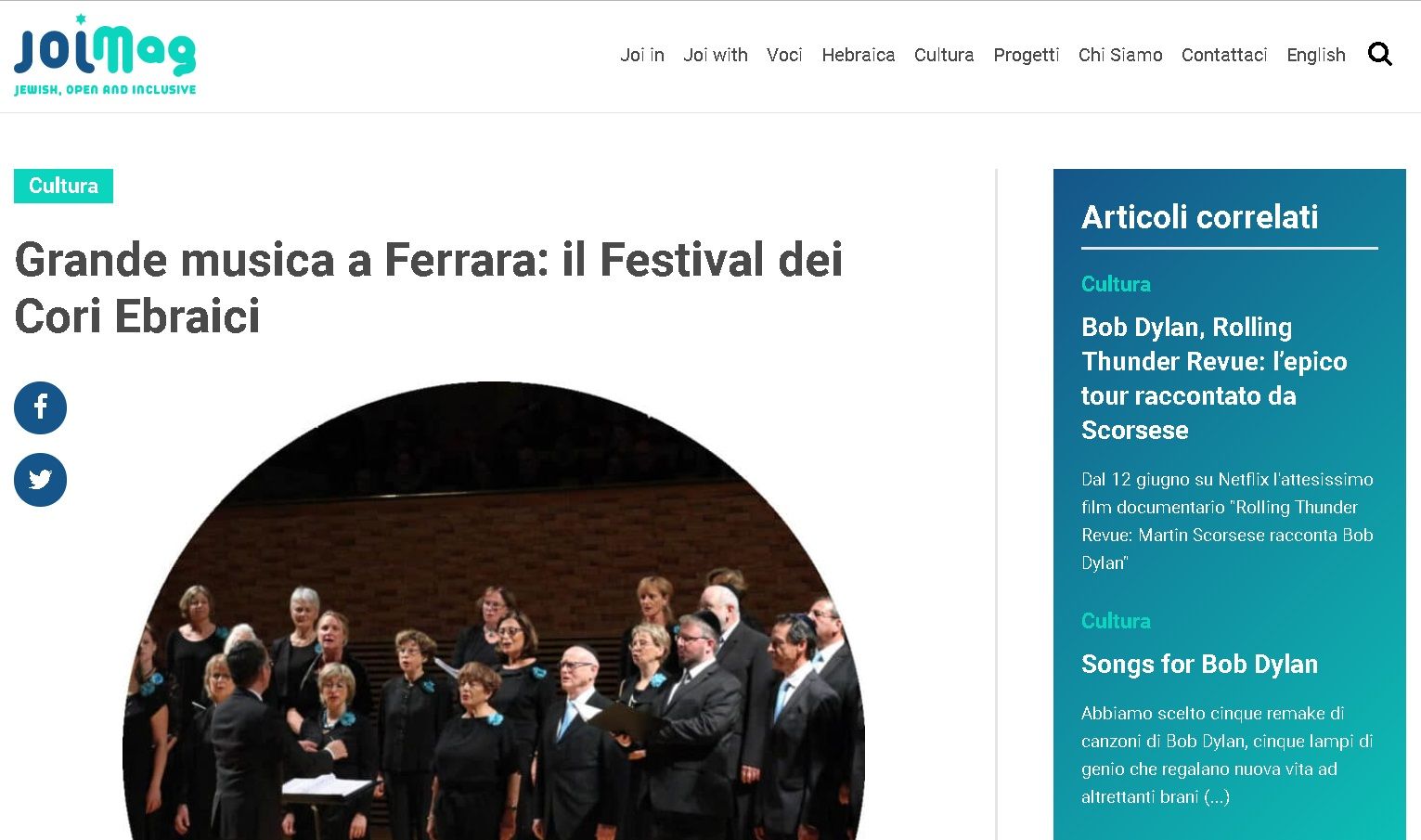 Grande musica a Ferrara: il Festival dei Cori Ebraici