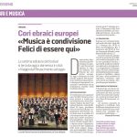 Cori ebraici europei: «Musica è condivisione. Felici di essere qui»