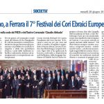 27-30 giugno, a Ferrara il 7° Festival dei Cori Ebraici Europei