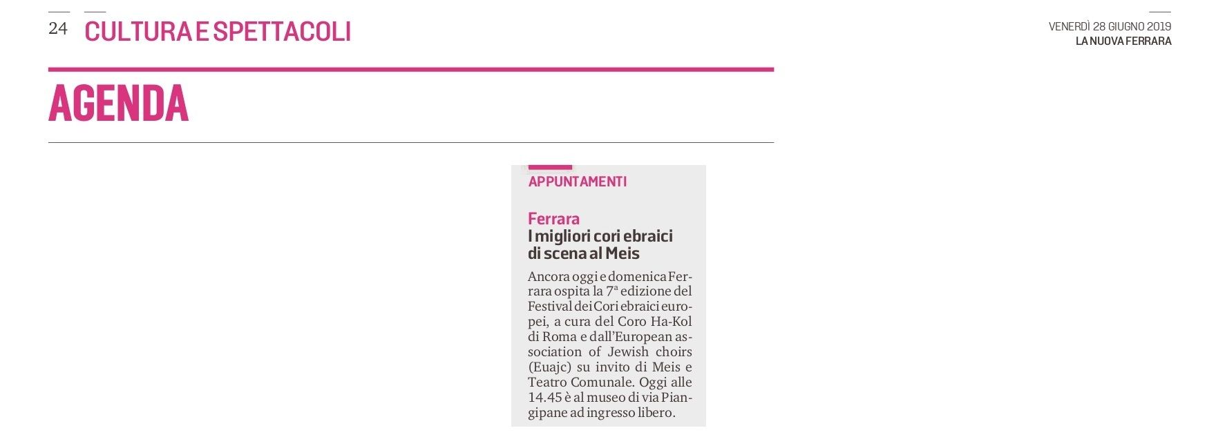 I migliori cori ebraici di scena al Meis