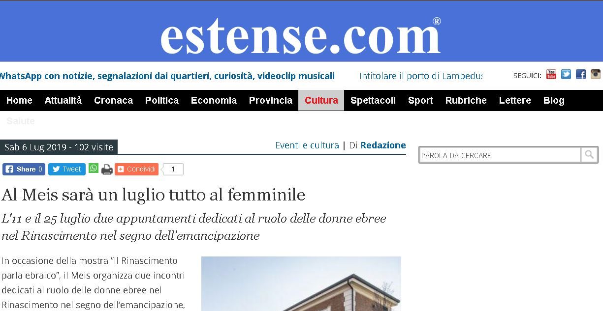 Al MEIS sarà un luglio tutto al femminile