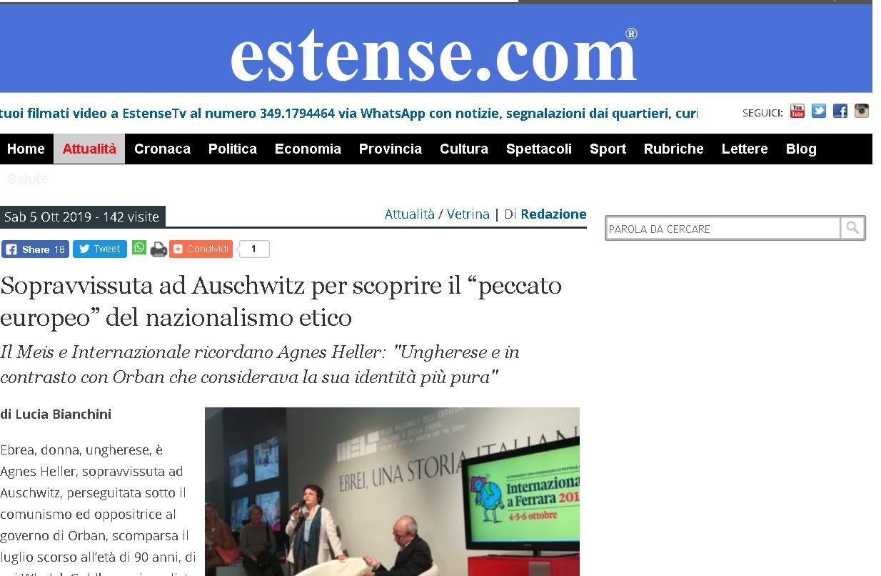 Sopravvissuta ad Auschwitz per scoprire il “peccato europeo” del nazionalismo etico
