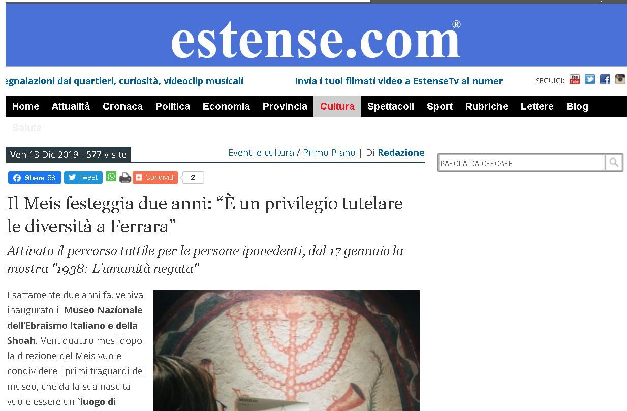 Il Meis festeggia due anni: “È un privilegio tutelare le diversità a Ferrara”