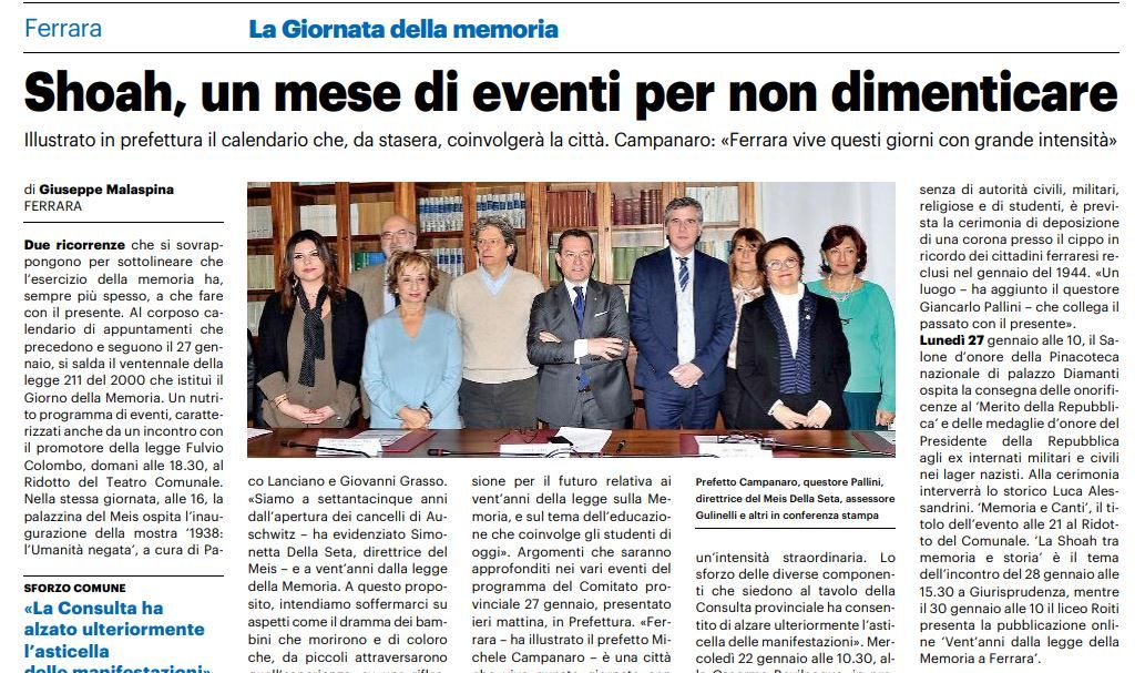 Shoah, un mese di eventi per non dimenticare