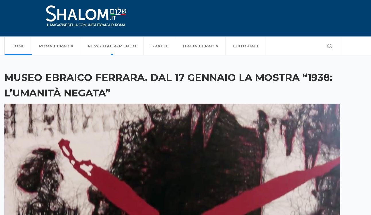 MUSEO EBRAICO FERRARA. DAL 17 GENNAIO LA MOSTRA “1938: L’UMANITÀ NEGATA”