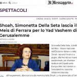 Shoah, Simonetta Della Seta lascia il Meis di Ferrara per lo Yad Vashem di Gerusalemme